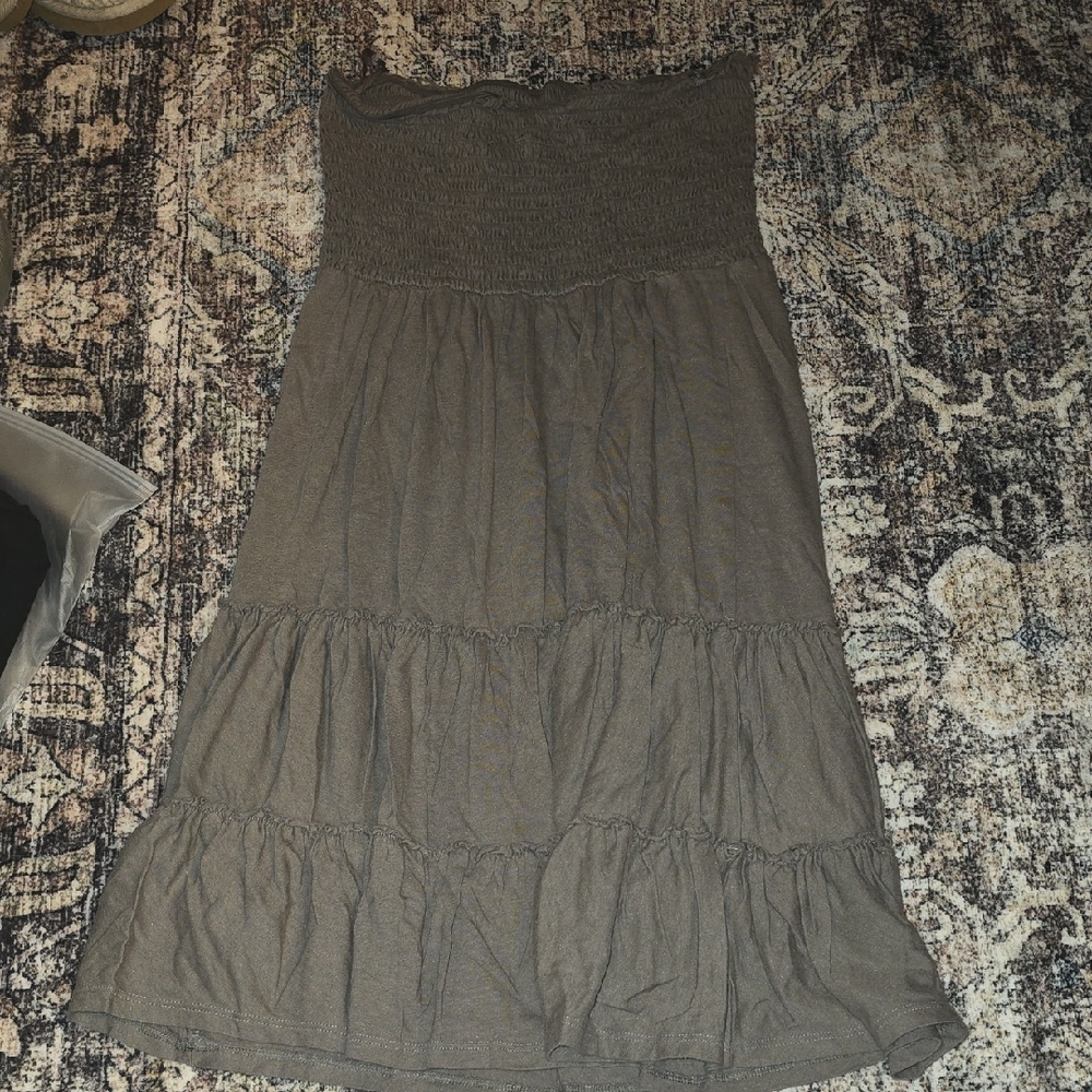 Express Brown Strapless Dress (2nd Pic Shows Better Color)